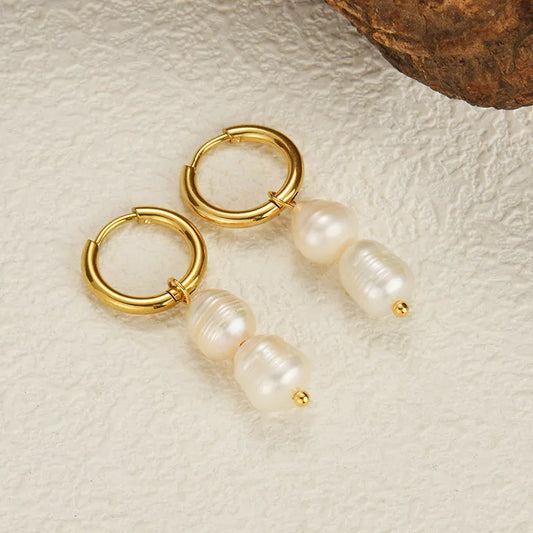 Two Pearl Drop Earrings
